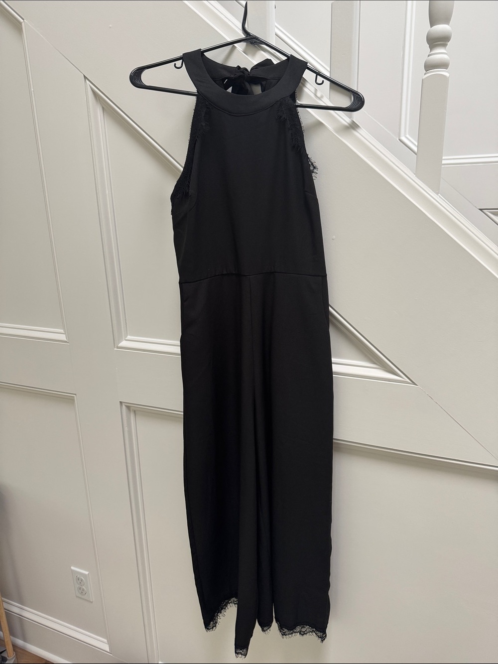 mi ami Black Lace Trim Jumpsuit Size XS Like New